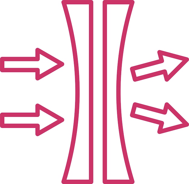 Diseño vectorial Estilo del icono de las lentes de índice normal