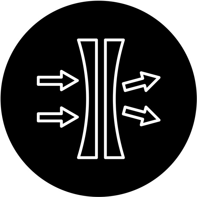 Diseño vectorial Estilo del icono de las lentes de índice normal