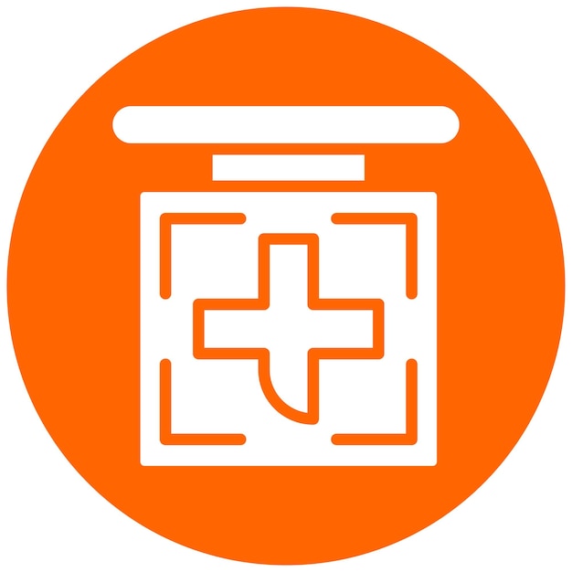 Diseño vectorial del estilo del icono del letrero de la farmacia
