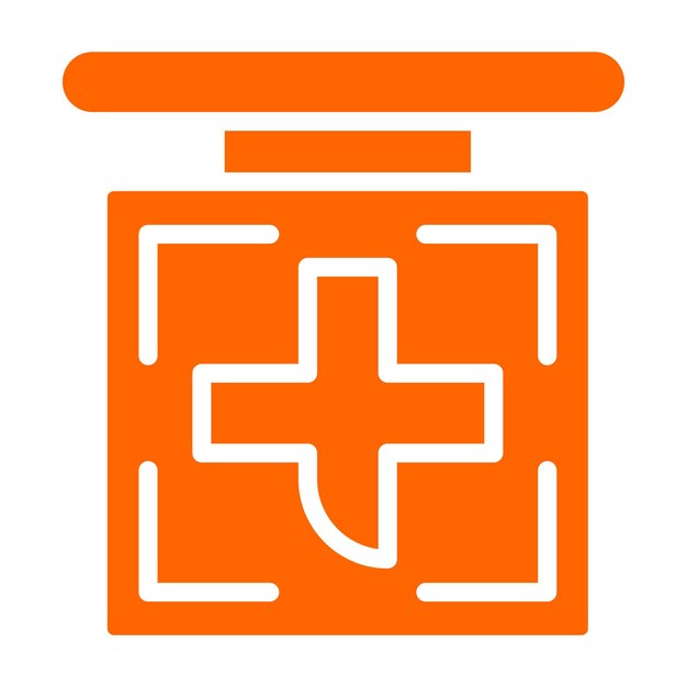 Diseño vectorial del estilo del icono del letrero de la farmacia