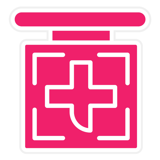 Diseño vectorial del estilo del icono del letrero de la farmacia