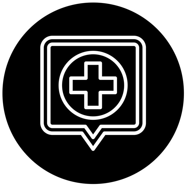 Diseño vectorial Estilo del icono del letrero del hospital