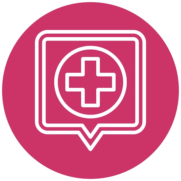 Diseño vectorial Estilo del icono del letrero del hospital
