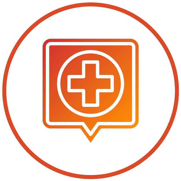 Diseño vectorial Estilo del icono del letrero del hospital