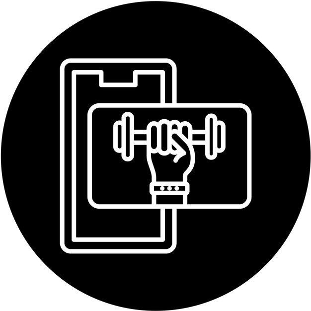 Diseño vectorial de estilo de icono de levantamiento de pesas