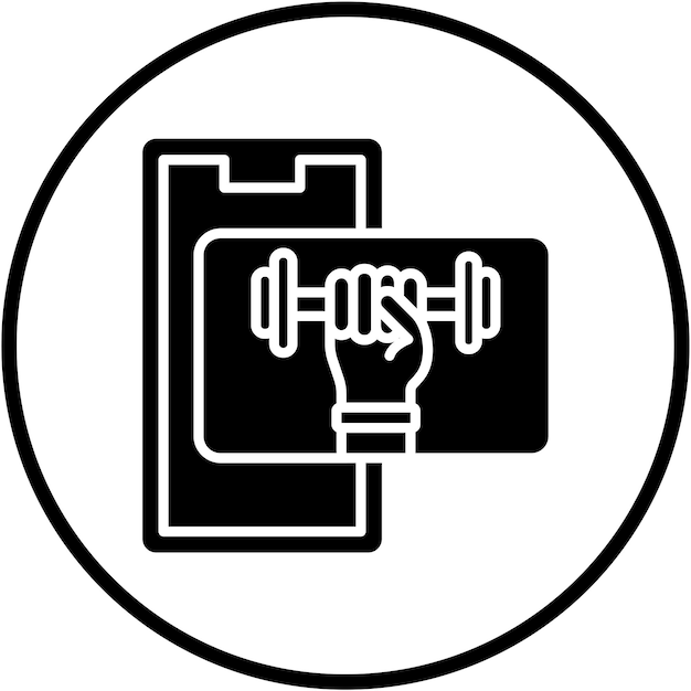 Diseño vectorial de estilo de icono de levantamiento de pesas