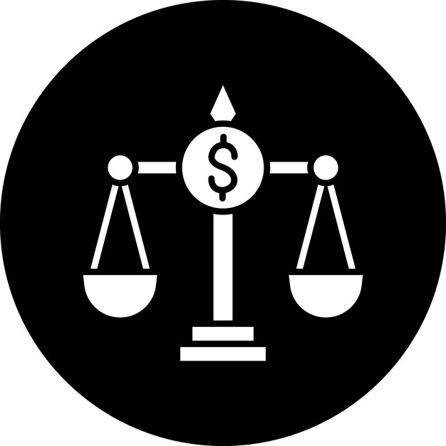 Diseño vectorial Estilo del icono de la ley financiera