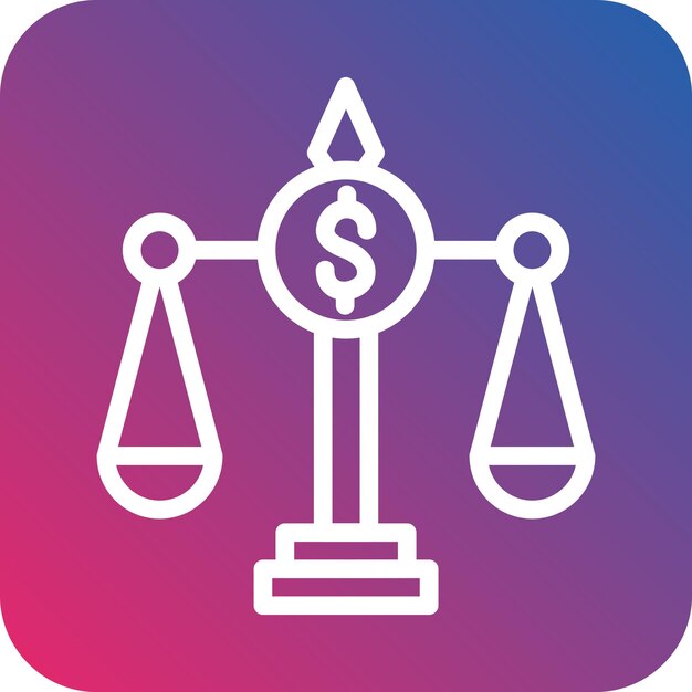 Diseño vectorial Estilo del icono de la ley financiera