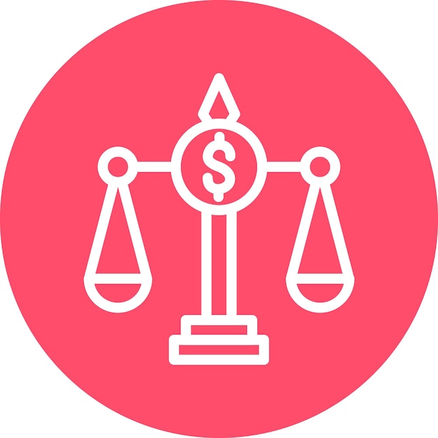 Diseño vectorial Estilo del icono de la ley financiera