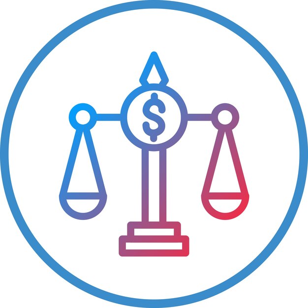 Diseño vectorial Estilo del icono de la ley financiera