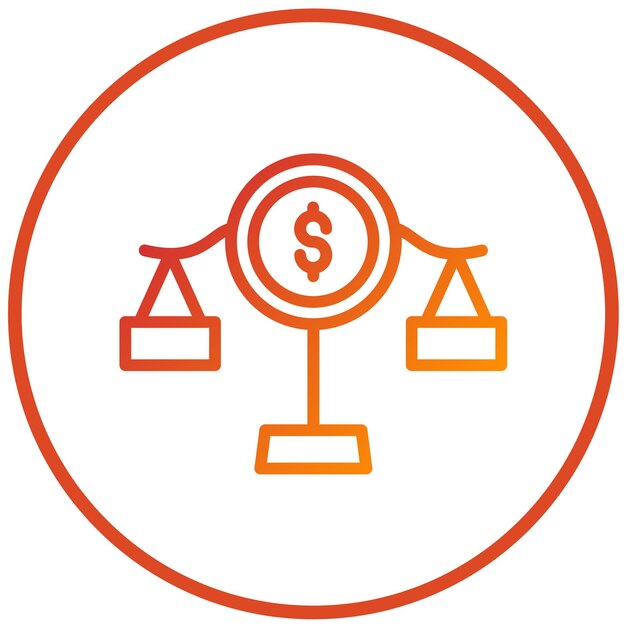Diseño vectorial Estilo del icono de la ley financiera