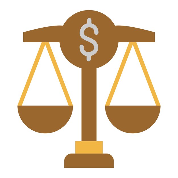 Diseño vectorial Estilo del icono de la ley financiera
