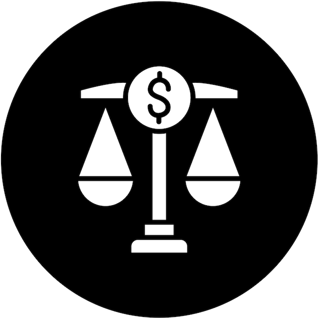 Diseño vectorial Estilo del icono de la ley financiera
