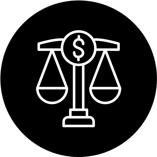 Diseño vectorial Estilo del icono de la ley financiera