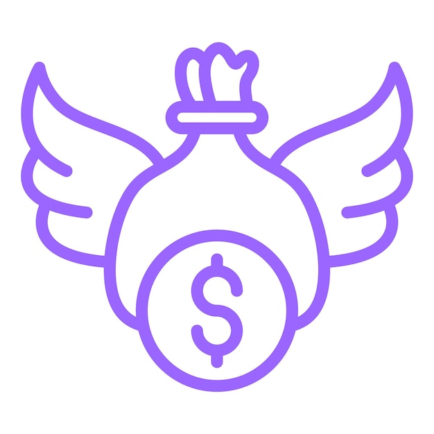 Diseño vectorial Estilo del icono de libertad financiera