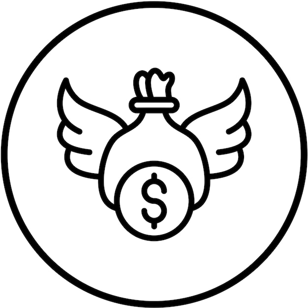 Diseño vectorial Estilo del icono de libertad financiera