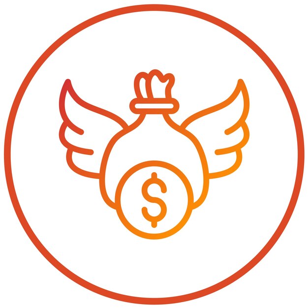 Diseño vectorial Estilo del icono de libertad financiera
