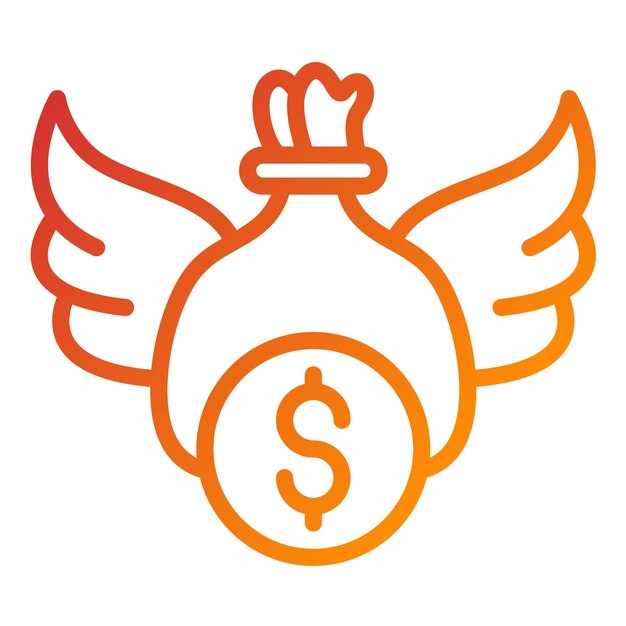 Diseño vectorial Estilo del icono de libertad financiera