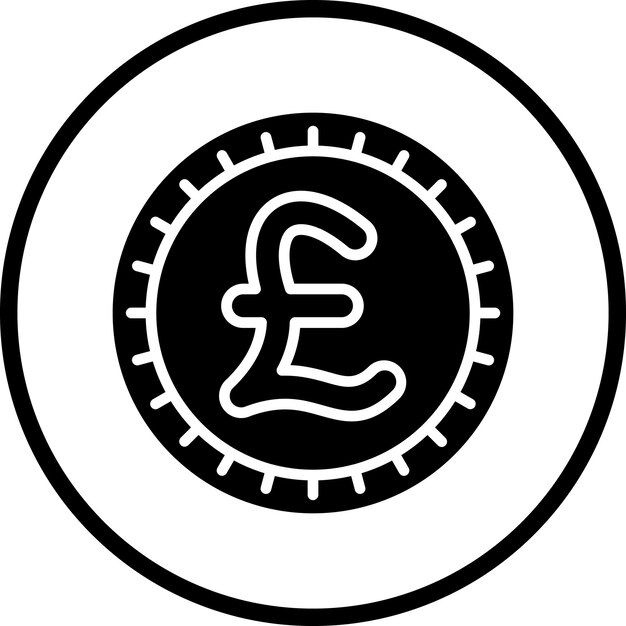 Diseño vectorial Estilo del icono de la libra británica
