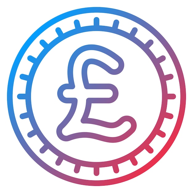 Diseño vectorial Estilo del icono de la libra británica