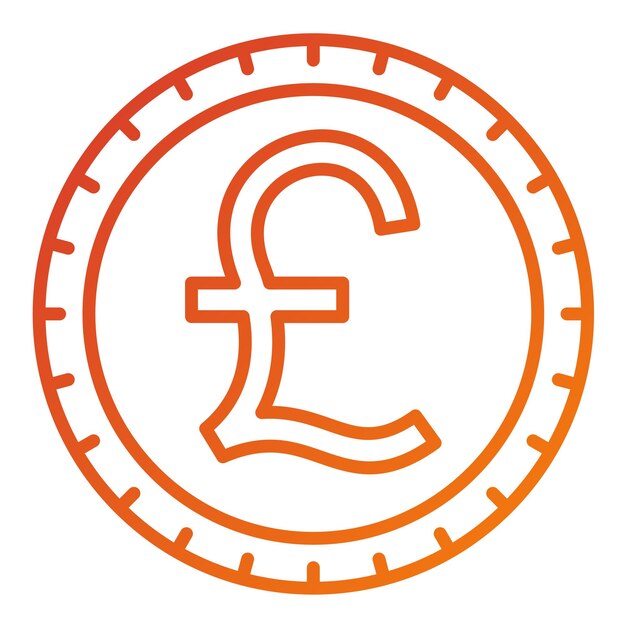 Diseño vectorial Estilo del icono de la libra británica