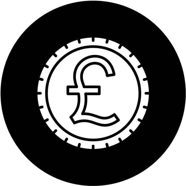 Vector diseño vectorial estilo del icono de la libra británica