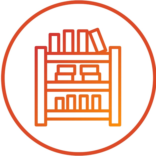 Diseño vectorial Estilo del icono de la librería de visualización