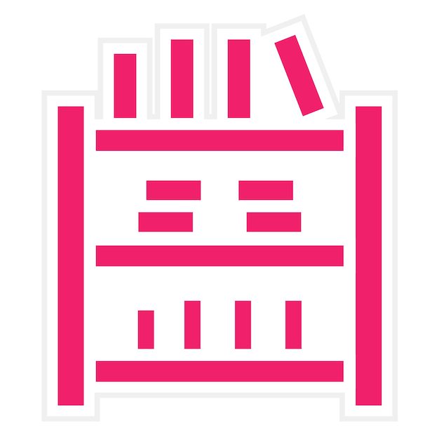 Diseño vectorial Estilo del icono de la librería de visualización