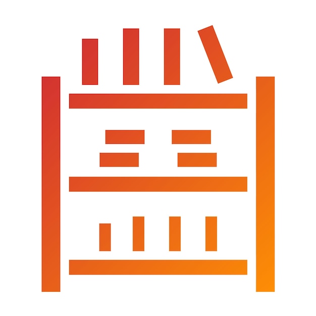 Diseño vectorial Estilo del icono de la librería de visualización