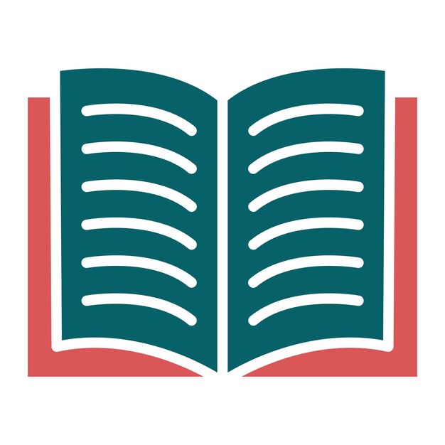 Diseño vectorial Estilo de icono de libro abierto