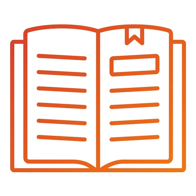 Diseño vectorial Estilo de icono de libro abierto