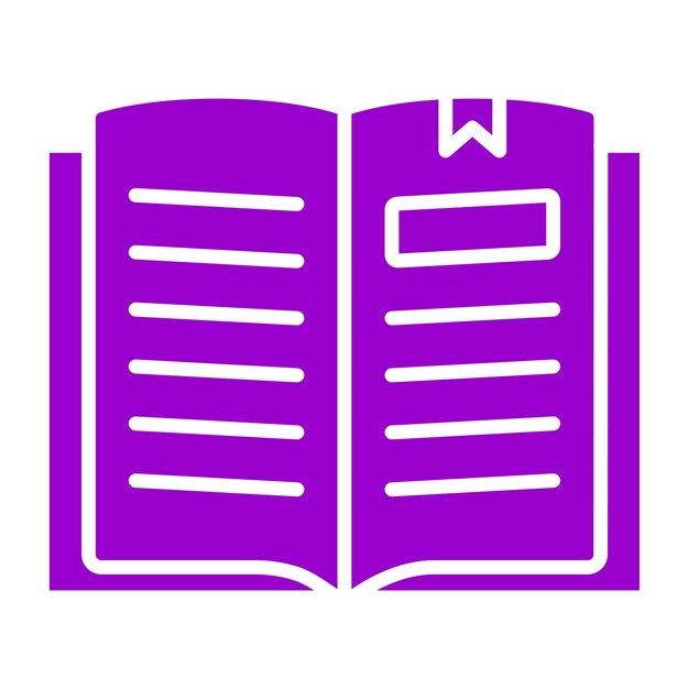 Diseño vectorial Estilo de icono de libro abierto