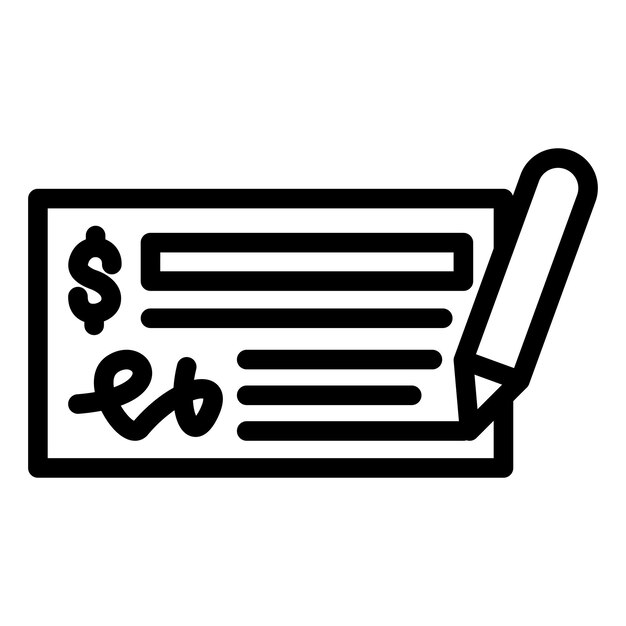 Diseño vectorial Estilo del icono del libro de cheques