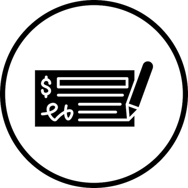 Diseño vectorial Estilo del icono del libro de cheques