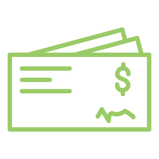 Diseño vectorial Estilo del icono del libro de cheques