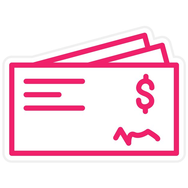 Diseño vectorial Estilo del icono del libro de cheques