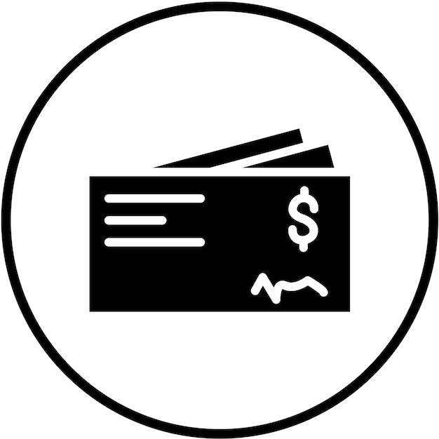 Diseño vectorial Estilo del icono del libro de cheques