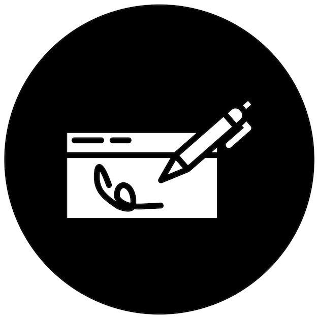 Diseño vectorial Estilo del icono del libro de cheques