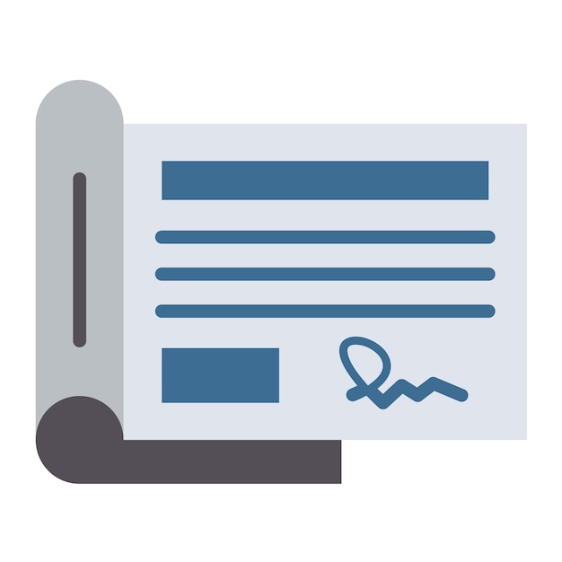 Diseño vectorial Estilo del icono del libro de cheques