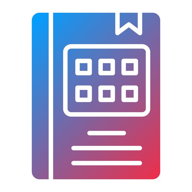 Diseño vectorial Estilo del icono del libro de citas