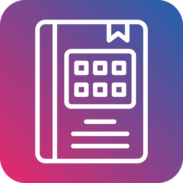 Diseño vectorial Estilo del icono del libro de citas