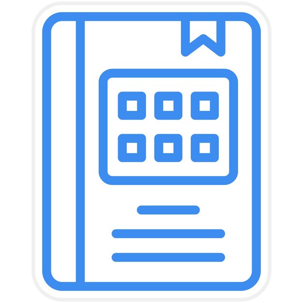 Diseño vectorial Estilo del icono del libro de citas