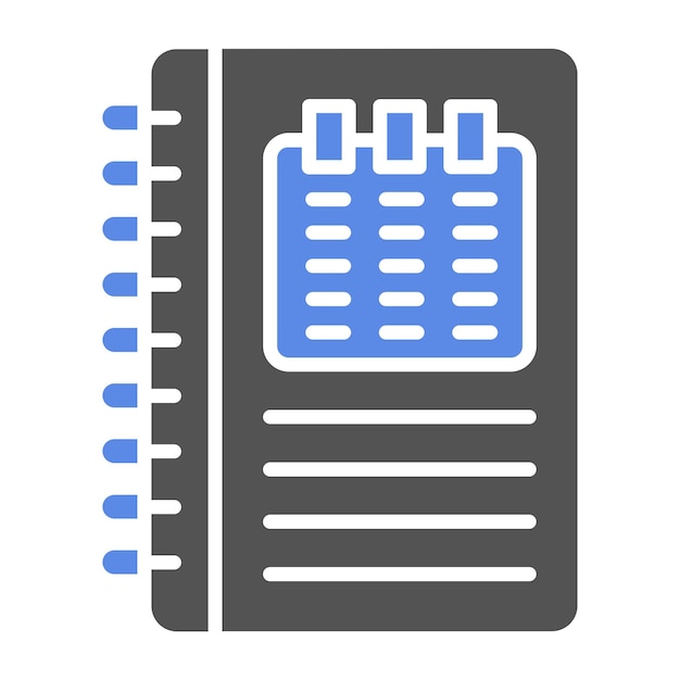 Diseño vectorial Estilo del icono del libro de citas