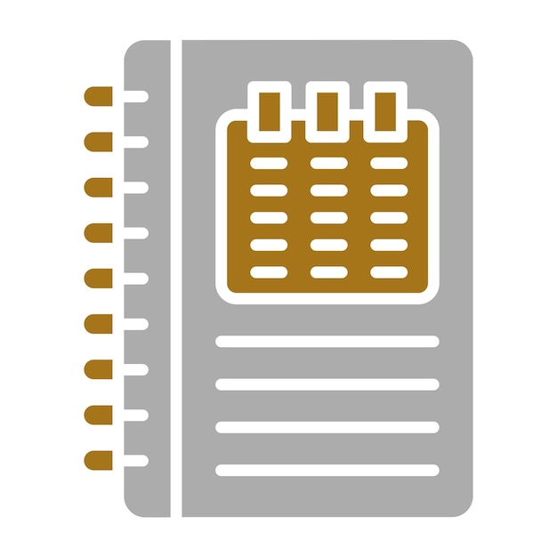Diseño vectorial Estilo del icono del libro de citas