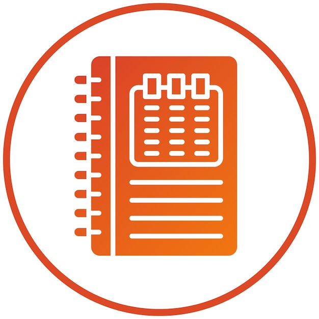 Diseño vectorial Estilo del icono del libro de citas