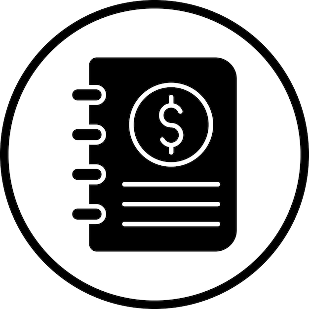 Diseño vectorial Estilo del icono del libro de contabilidad