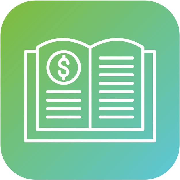 Diseño vectorial Estilo del icono del libro de contabilidad