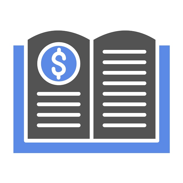 Diseño vectorial Estilo del icono del libro de contabilidad