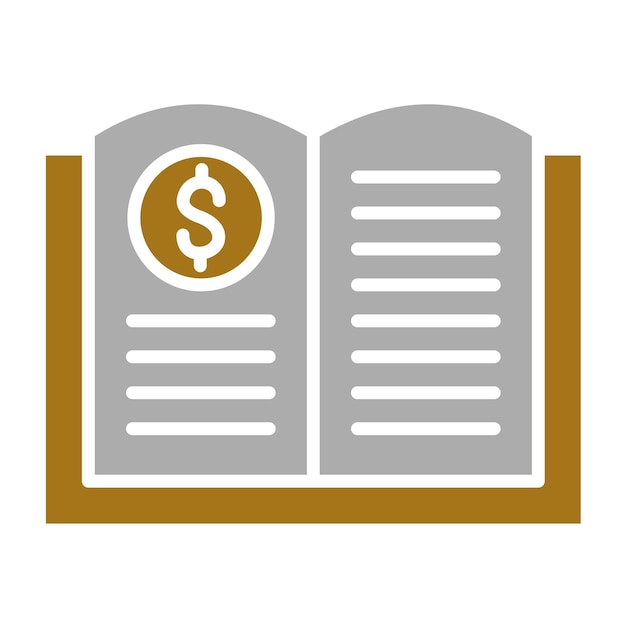 Diseño vectorial Estilo del icono del libro de contabilidad
