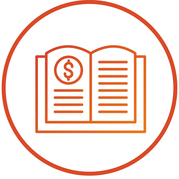 Diseño vectorial Estilo del icono del libro de contabilidad